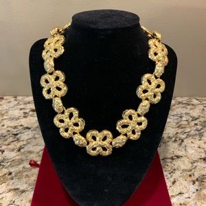 Gold Chunky Floral Necklace